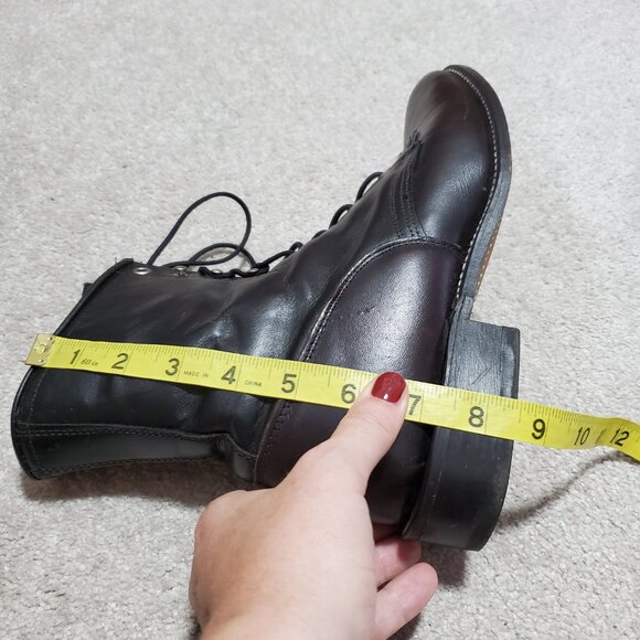 Laredo Black Leather Lace Up Boots - Picture 11 of 12